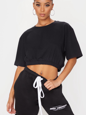 Black Cropped T Shirt