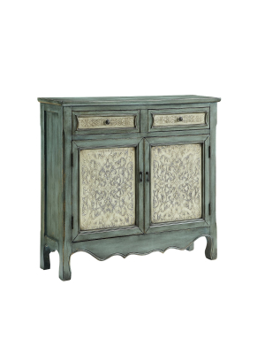 Duncan Cabinet Console Table Antique Blue - Powell Company