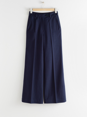 Tailored Twill Flare Trousers