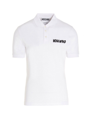 Moschino Symbols Logo Embroidered Polo Shirt