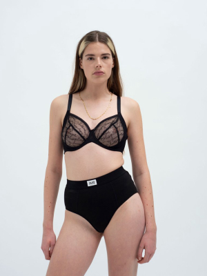 Love Note Mesh Underwired Bra Dd-f Black