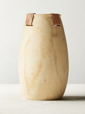 Sedona Sandstone And Leather Vase