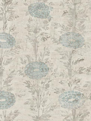 French Marigold Wallpaper In Blue And Off-white From The Tea Garden Collection By Ronald Redding For York Wallcoverings