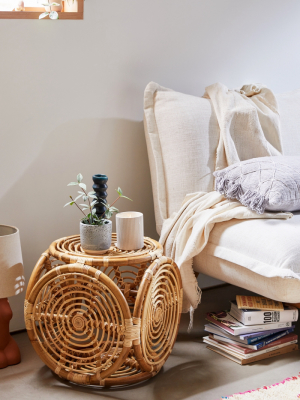 Concentric Rattan Stool