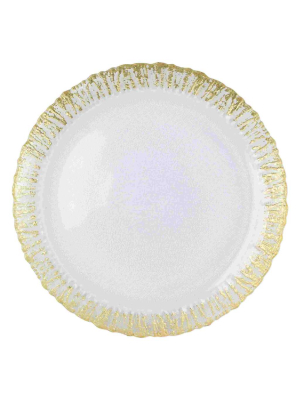 Vietri Rufolo Glass Gold Round Platter