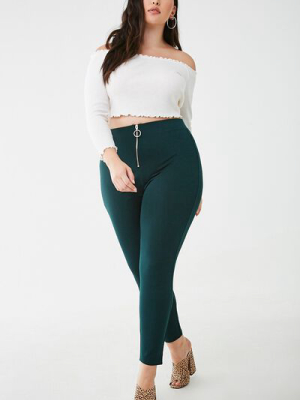 Plus Size Pull-ring Leggings