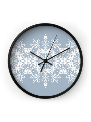 Lisa Argyropoulos Snowfrost Round Clock By Deny Designs.