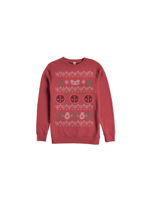 Men's Marvel Ugly Christmas Deadpool Sweatshirt