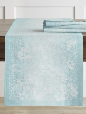 Ombre Floral Jacquard Table Runner