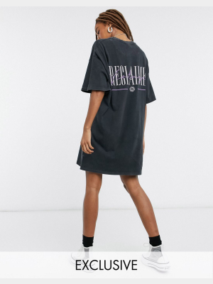 Reclaimed Vintage Inspired Oversized T-shirt Dress With Logo Print