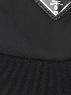 Prada Triangle Logo Knitted Visor