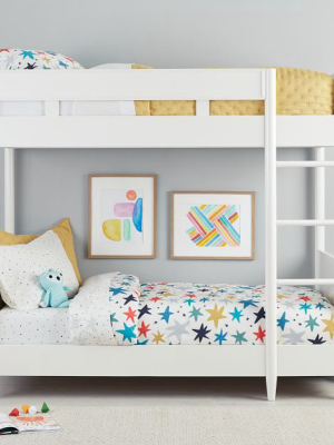 Mid-century Twin Bunk Bed - White