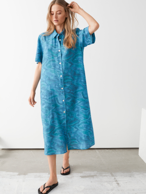 Buttoned Maxi Shirt Dress