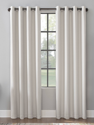 Mavis Herringbone Total Blackout Grommet Curtain Panel - Scott Living