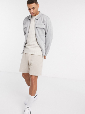 Topman Twill 2 Pocket Shacket In Gray