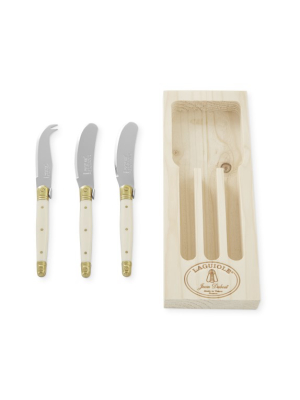 Laguiole Cheese Knife And Spreaders Set, Ivory