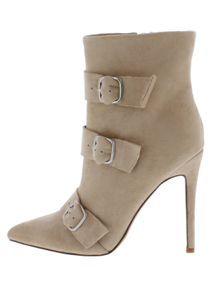 Doutzen Camel Multi Buckle Stiletto Ankle Boot