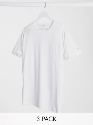 Paul Smith 3 Pack Loungewear T-shirts In White