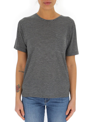 Saint Laurent Monogram Logo Striped T-shirt