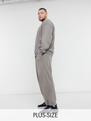 Puma Plus Oversized Sweatpants In Washed Gray