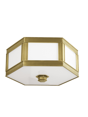 Nassau 3 Light Flush Mount Aged Brass