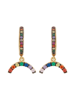 Rainbow Charm Midi Hoops