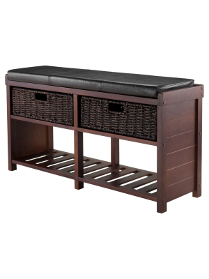 Colin Entryway Storage Bench With Cushion Cappuccino - Winsome