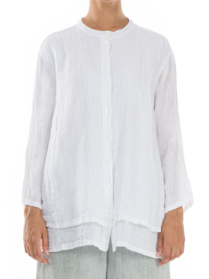 Layered White Linen Shirt