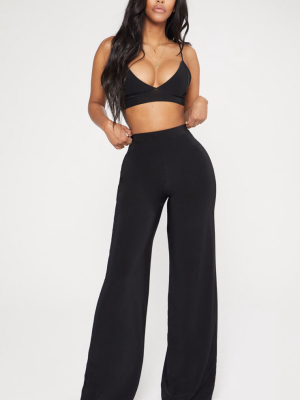 Shape Black Slinky High Waisted Wide Leg Pants