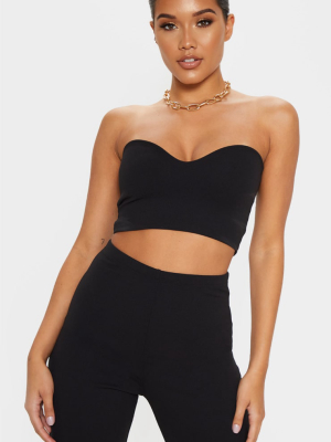 Black Sweetheart Bandeau Crop Top