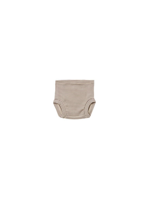 Quincy Mae Ribbed Bloomer - Charcoal Stripe