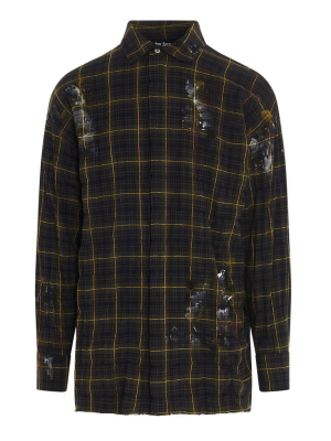 Palm Angels Round Logo Checked Shirt