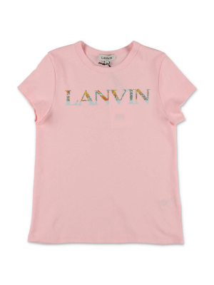 Lanvin Enfant Logo Print Crewneck T-shirt