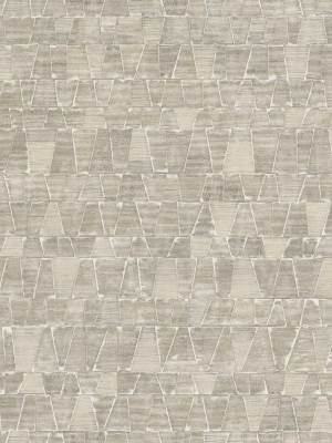 Shingle Wallpaper In Cream, Grey, And Gunmetal From The Aerial Collection By Mayflower Wallpaper