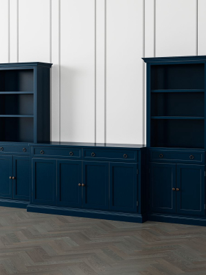 Cameo Indigo 3-piece Entertainment Center With Storage Bookcases