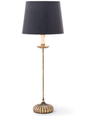 Clove Stem Buffet Table Lamp With Black Shade (agl)