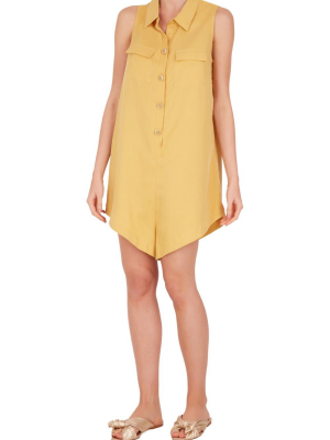 Safari Solid Playsuit With Pockets