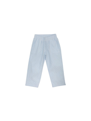 Sheffield Pants - Breakers Blue Seersucker With Breakers Blue Stork