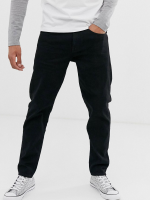 Asos Design Stretch Tapered Jeans In Black