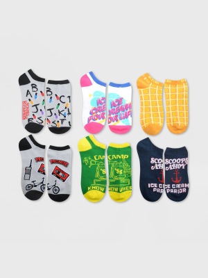 Women's Stranger Things 6pk Low Cut Socks - Assorted Colors 4-10