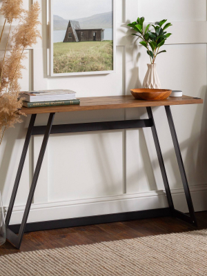 Urban Industrial Entry Table With Wood And Metal - Saracina Home