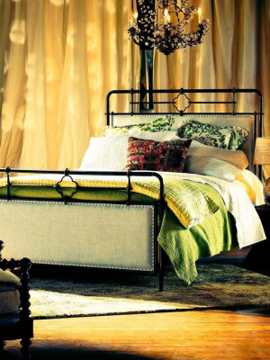 Curated Upholstered Metal Bed