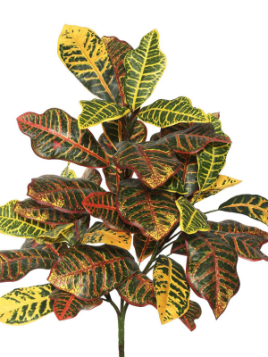 Artificial Croton Plant (34") Orange - Vickerman