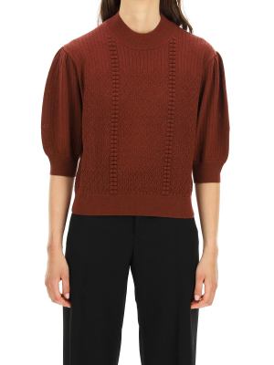 See By Chloé Puff-sleeve Knitted Sweater