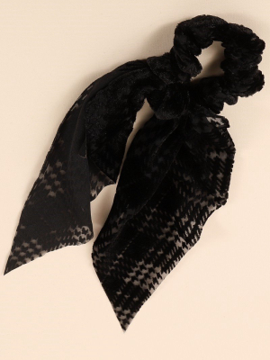 Plaid Burnout Velvet Scarf Pony