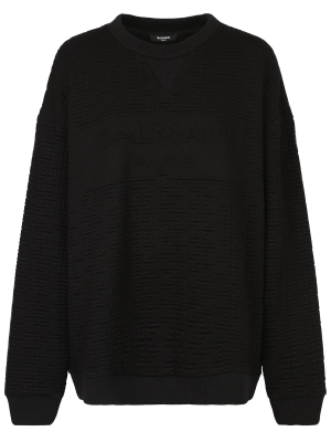 Balmain Monogram Embossed Sweatshirt