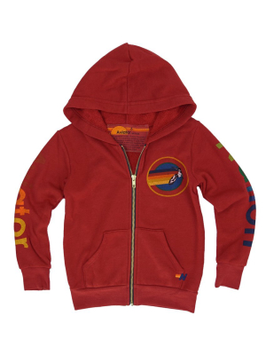 Kid's Aviator Nation Zip Hoodie - Red