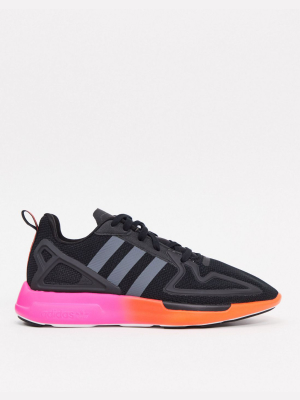 Adidas Originals Zx 2k Flux Sneakers In Black