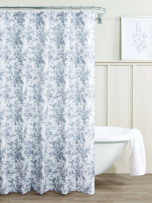 Annalise Floral Shower Curtain Gray - Laura Ashley