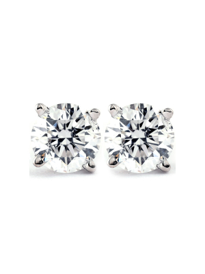 Pompeii3 1 Ct. T.w. Genuine White Diamond Studs 14k White Or Yellow Gold